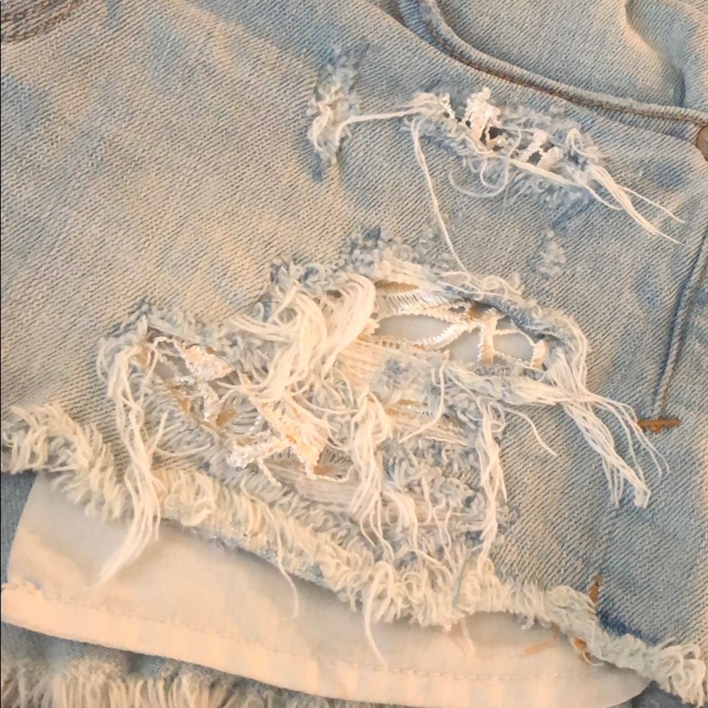 AE High Rise Shortie Distressed Shorts - Picture 2 of 6